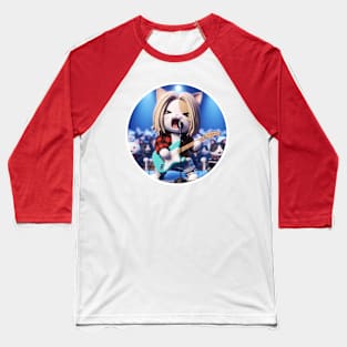 Grunge Cat Baseball T-Shirt